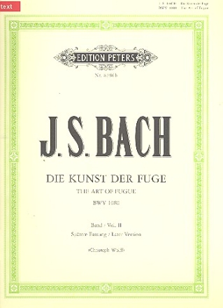 Die Kunst der Fuge BWV1080 Band 2 sptere Fassung des Originaldrucks