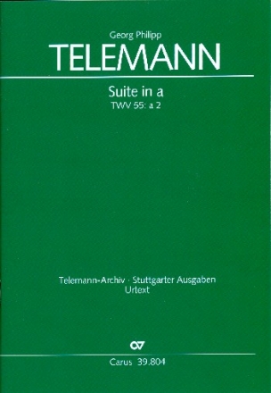 Suite a-Moll TWV55:a2 fr Blockflte, 2 Violinen, Viola und Bc Partitur