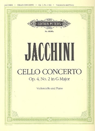 Konzert G-Dur op.4,2 für Violoncello, Streicher und Bc für Violoncello und Klavier