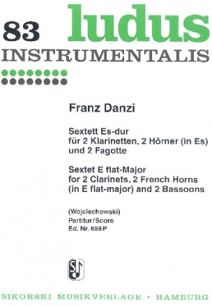 Sextett Es-Dur fr 2 Klarinetten, 2 Hrner und 2 Fagotte (Verlagskopie) Partitur