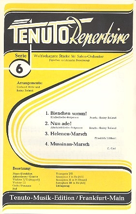 Tenuto Repertoire Serie 6: 4 weltbekannte Stcke fr Salonorchester