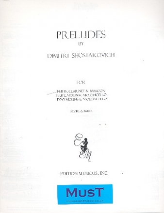 Preludes for flute, clarinet and bassoon score and parts