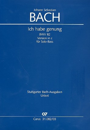 Ich habe genug (c-Moll mit Bass (Mezzosopran)) Kantate Nr.82 BWV82 Klavierauszug (dt/en)