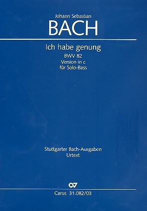 Ich habe genug (c-Moll mit Bass (Mezzosopran)) Kantate Nr.82 BWV82 Klavierauszug (dt/en)