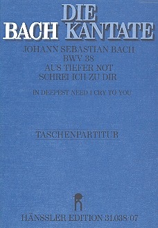 Aus tiefer Not schrei ich zu dir Kantate Nr.38 BWV38 Studienpartitur (dt/en)