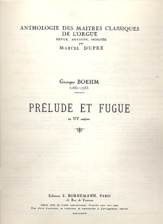 Prlude et fugue en ut majeur pour orgue