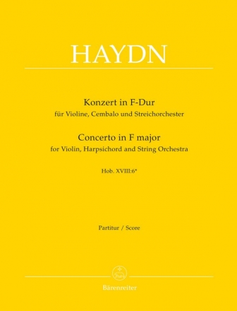 Konzert F-Dur Hob.XVIII:6 fr Violine, Cembalo und Streicher Partitur