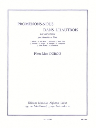 Promenons-nous dans l'hautbois 10 enfantines pour hautbois et piano