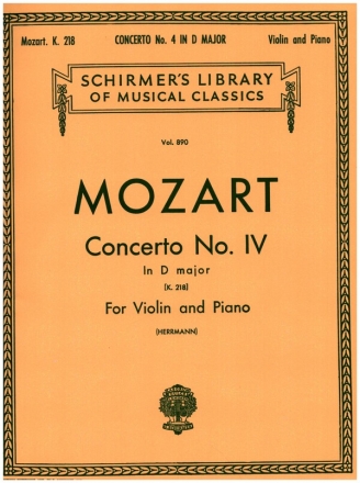 Concerto D major no.4 KV218 for violin and orchestra for violin and piano