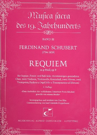 Requiem g-Moll op.9 fr Soli, gem Chor und Orchester Partitur
