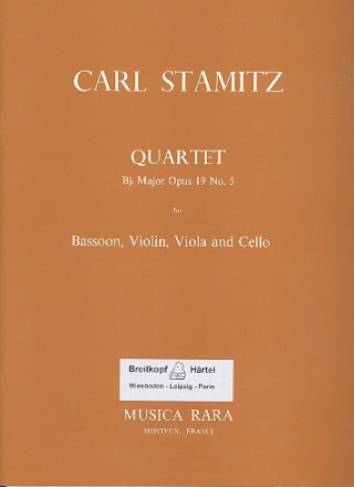 Quartett B-Dur op.19,5 fr Fagott und Streichtrio Partitur und Stimmen
