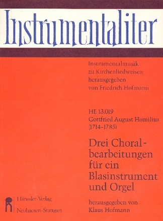 3 Choralbearbeitungen fr Horn (Trompete, Oboe) und Orgel Partitur und Stimmen