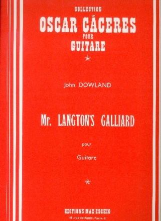 Mr. Langton's Galliard for guitar