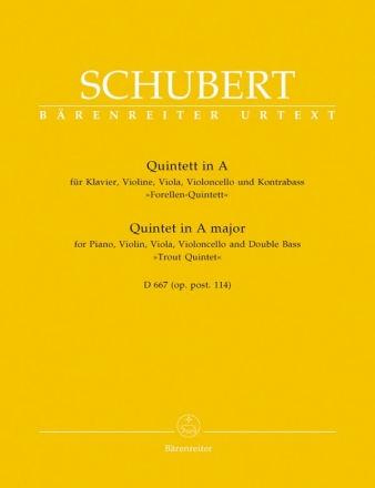 Quintett A-Dur D667 oppost.114 fr Klavier, Violine, Viola, Violoncello und Kontraba,  Stimmen