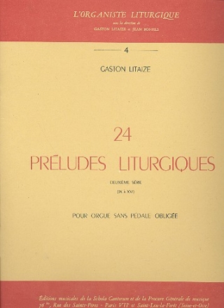 24 prludes liturgiques vol.2 prludes 9-16 pour orgue