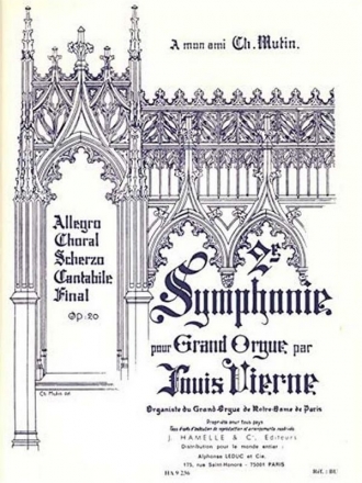 Symphonie mi mineur no.2 op.20 pour orgue