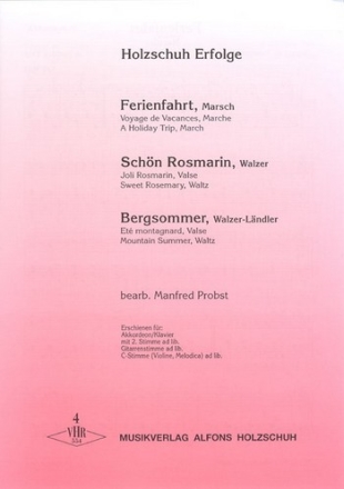 Holzschuh Erfolge Band 4 fr Akkordeon/Klavier,  Stimmen Probst, Manfred, ed