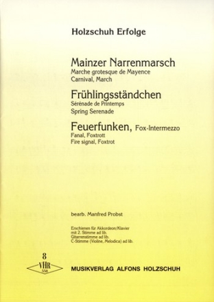 Holzschuh-Erfolge Band 8 fr Akkordeon (Klavier) (mit 2. Stimme, Gitarrenstimem und C-Stimme)