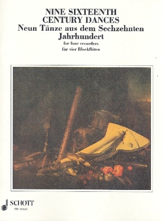 9 sixteenth Century Dances for 4 recorders (SATB) score