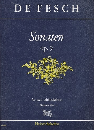 Sonaten op.9 fr 2 Altblockflten Spielpartitur