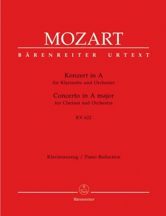 Konzert A-Dur KV622 fr Klarinette in A und Orchester fr Klarinette und Klavier