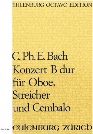 Konzert B-Dur fr Oboe und Streicher Partitur (=Cembalo)