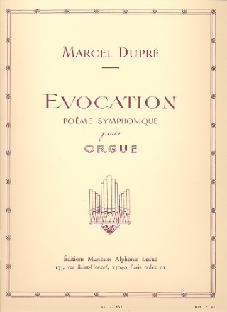 Evocation Poème symphonique op.37 pour orgue