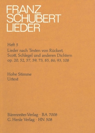 Lieder Band 5 fr Gesang und Klavier (hohe Stimme)