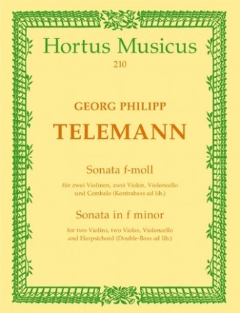 SONATE F-MOLL FUER STREICHER UND BC PARTITUR