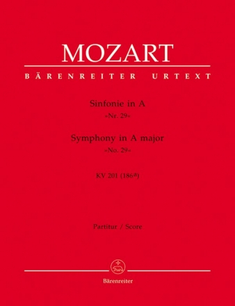 Sinfonie A-Dur Nr.29 KV201 fr Orchester Partitur