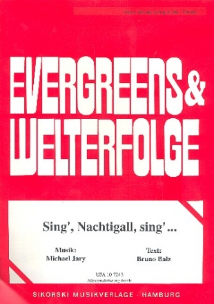 Sing Nachtigall sing: Einzelausgabe (dt)