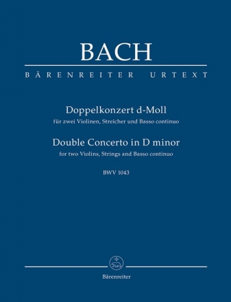 Doppelkonzert d-Moll BWV1043 fr 2 Violinen, Streicher und Bc Studienpartitur