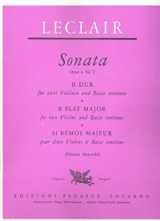 Sonate B-Dur op.4,2  fr 2 Violinen und Bc