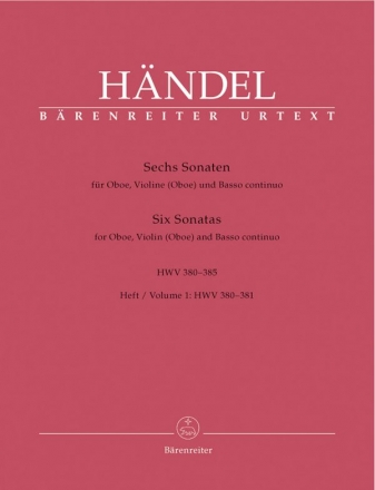 6 Sonaten Band 1 HWV380-381 fr Oboe, Violine (Oboe) und Bc