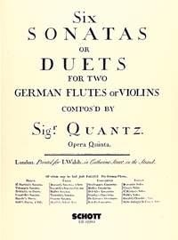 6 sonates a duets op.5 for 2 flutes score