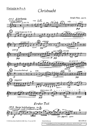 Christnacht op. 85 fr gemischten Chor (SATB) (Frauenchor, Kinderchor) mit Soli (SSATBarB Einzelstimme - Klarinette