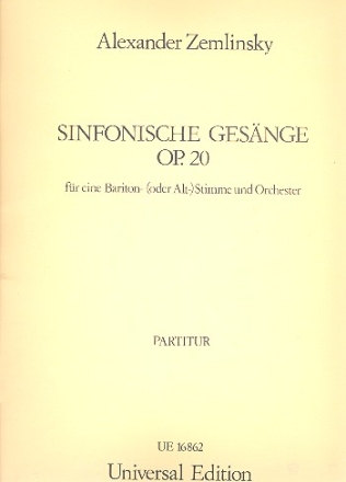 Symphonische Gesnge op.20 fr Bariton (Alt) und Orchester Partitur (dz)