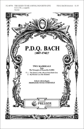 THE QUEEN TO ME A ROYAL PAIN DOTH GIVE FOR SATB CHOIR SCORE (EN)