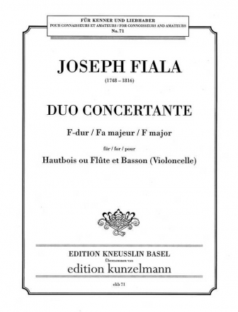 Duo concertante F-Dur fr Oboe (Flte) und Fagott (Violoncello)