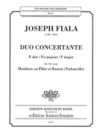 Duo concertante F-Dur fr Oboe (Flte) und Fagott (Violoncello) Stimmen