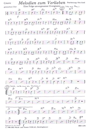Melodien zum Verlieben fr gem Chor und Klavier Instrumentalstimmensatz