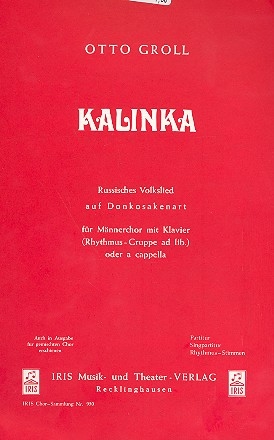 Kalinka Russisches Volkslied für Männerchor und Klavier Klavierpartitur (dt)