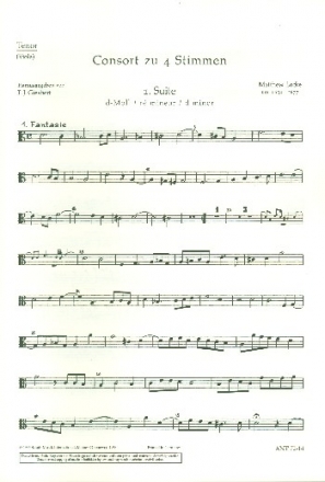 Consort Band 1 fr 4 Blockflten (SATB) oder Streicher Einzelstimme - Tenor-Blockflte/Viola