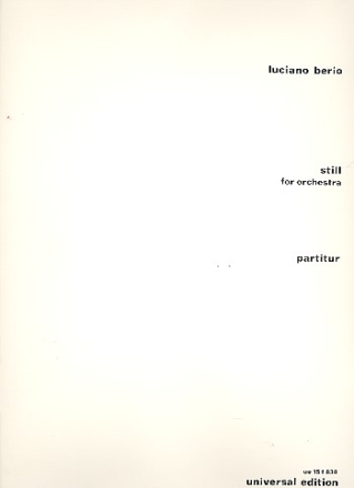 STILL FUER ORCHESTER, 1973  PARTITUR