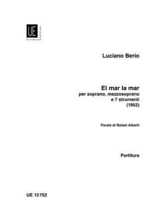 EL MAR LA MAR FUER SOPRAN, MEZZO- SOPRAN UND SIEBEN SPIELER, 1952/1969              PARTITUR