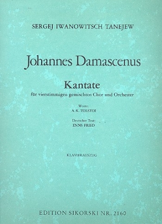 Johannes Damascenus Kantate fr Chor und Orchester Klavierauszug (dt)