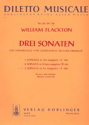 SONATE F-DUR NR.3 FUER VIOLONCELLO UND BC PARTITUR UND STIMMEN