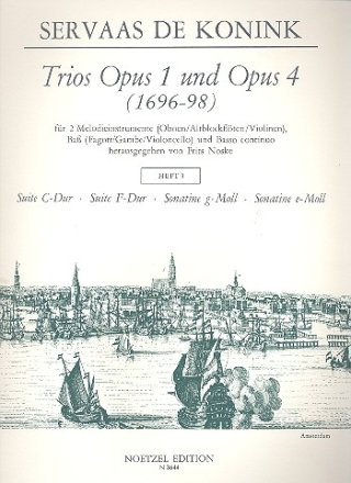 Trios aus op.1 und op.4 Band 3 für 2 Melodieinstrumente, Baß und Bc Partitur und 3 Stimmen