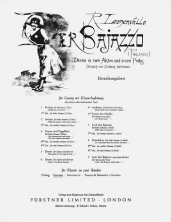 Der Bajazzo - Fantasie fr Klavier