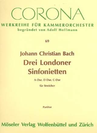 3 Londoner Sinfonietten fr Streicher Partitur (=Cembalo)